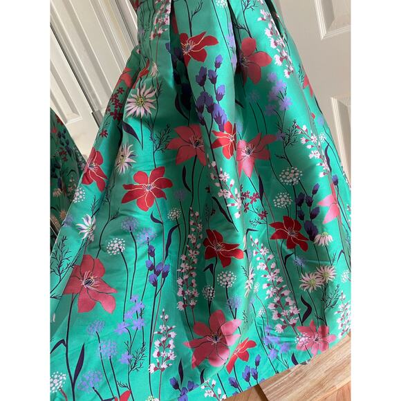 Eliza J Green Floral Spaghetti Strap Fit & Flare Dress - Picture 5 of 16